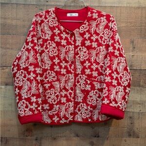 Red Floral Embroidered Jacket size S/M